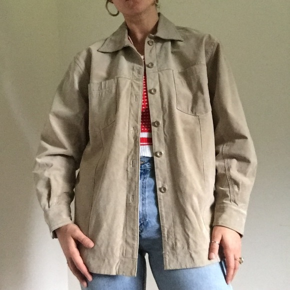 Vintage 100% Leather Shacket Size Medium - Picture 2 of 5